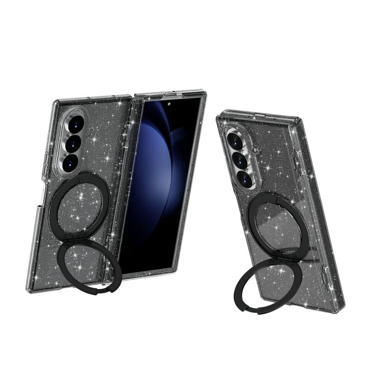 Terminator Style Glitter Powder Magnetic Holder Phone Case, For Galaxy Z Fold8 5G, For Galaxy Z Fold8 Ultra 5G, For Galaxy Z Flip8 5G