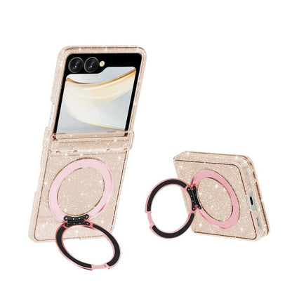 Terminator Style Glitter Powder Magnetic Holder Phone Case, For Galaxy Z Fold8 5G, For Galaxy Z Fold8 Ultra 5G, For Galaxy Z Flip8 5G