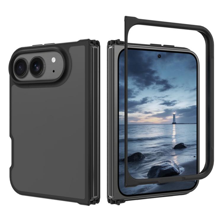 Skin Feel Contrast Color TPU Hybrid PC Phone Case, For iPhone Fold