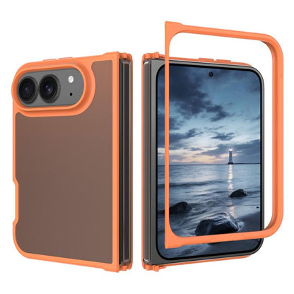 Skin Feel Contrast Color TPU Hybrid PC Phone Case, For iPhone Fold