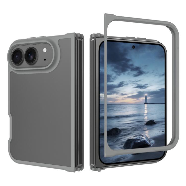 Skin Feel Contrast Color TPU Hybrid PC Phone Case, For iPhone Fold