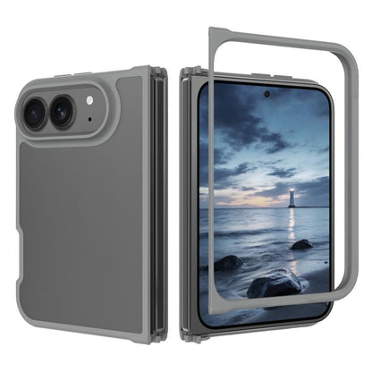 Skin Feel Contrast Color TPU Hybrid PC Phone Case, For iPhone Fold