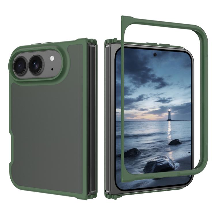 Skin Feel Contrast Color TPU Hybrid PC Phone Case, For iPhone Fold