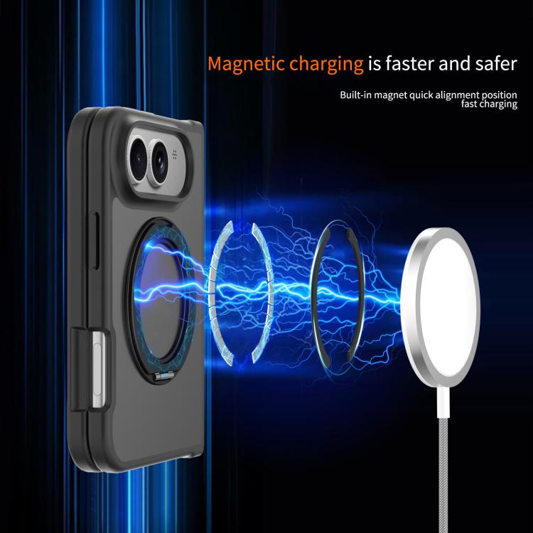 Skin Feel Rotating Holder Magnetic Phone Case, For iPhone Fold