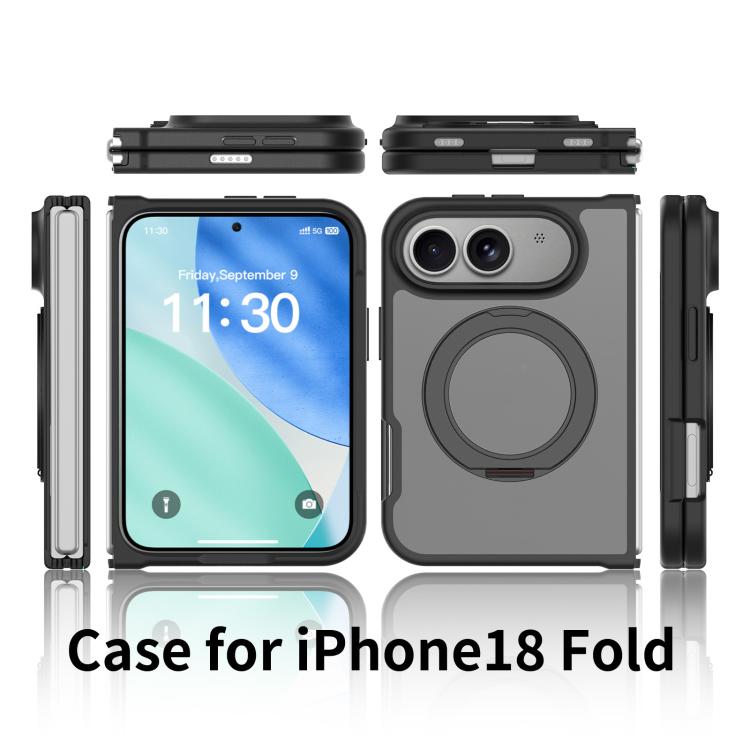 Skin Feel Rotating Holder Magnetic Phone Case, For iPhone Fold