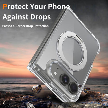 Scratch-proof Transparent Rotating Holder Magnetic Phone Case, For iPhone Fold