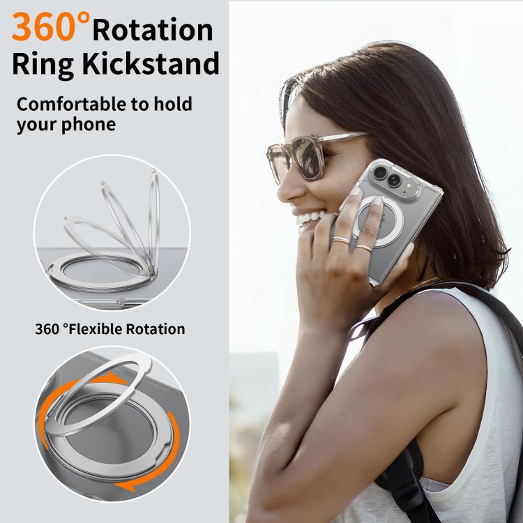 Scratch-proof Transparent Rotating Holder Magnetic Phone Case, For iPhone Fold