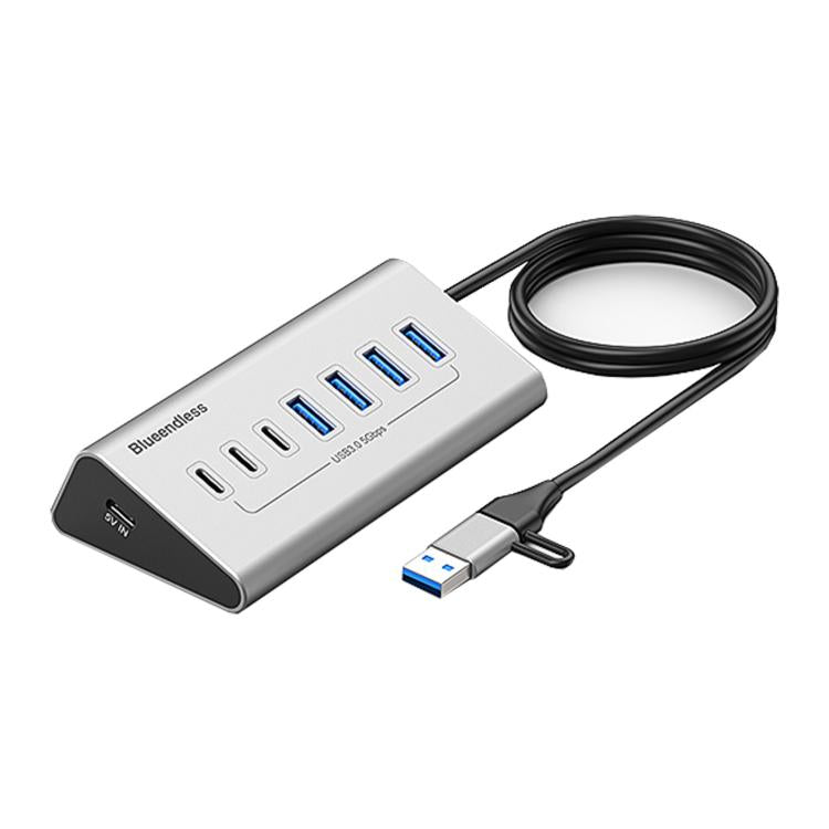 Blueendless Type-C / USB-C 2 in 1 Multifunctional HUB Docking Station AU Plug, 7 Ports Hub, 10 Ports Hub