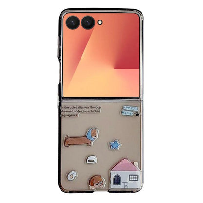 Clear TPU Cartoon Animal Phone Case, For Galaxy Z Flip8 5G, For Galaxy Z Flip7 5G