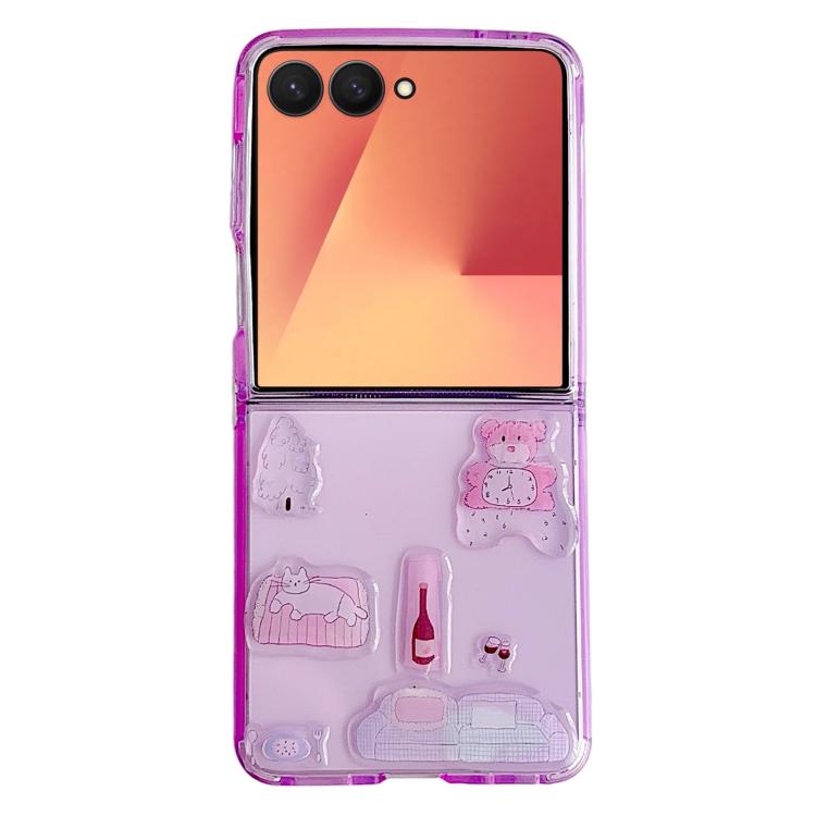 Clear TPU Cartoon Animal Phone Case, For Galaxy Z Flip8 5G, For Galaxy Z Flip7 5G