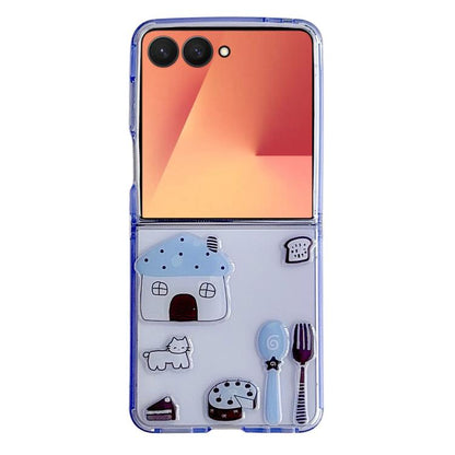 Clear TPU Cartoon Animal Phone Case, For Galaxy Z Flip8 5G, For Galaxy Z Flip7 5G