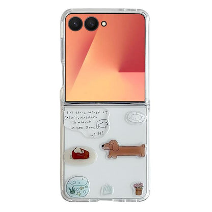 Clear TPU Cartoon Animal Phone Case, For Galaxy Z Flip8 5G, For Galaxy Z Flip7 5G