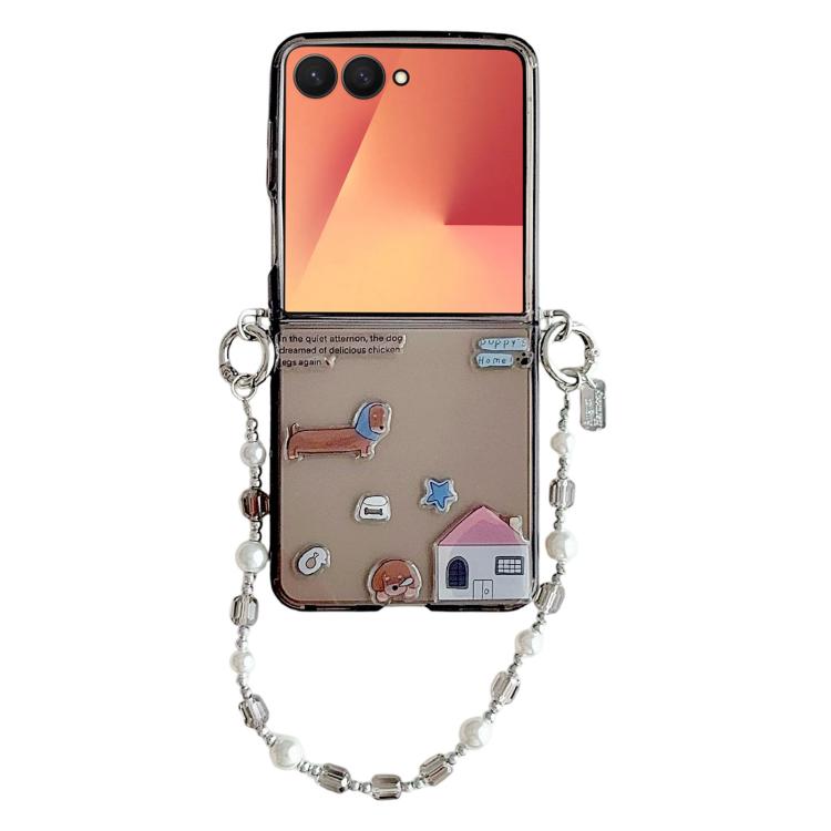 Clear TPU Cartoon Animal Phone Case with Strap, For Galaxy Z Flip8 5G, For Galaxy Z Flip7 5G