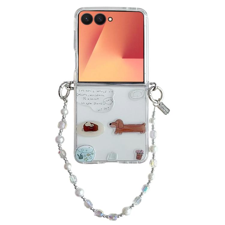 Clear TPU Cartoon Animal Phone Case with Strap, For Galaxy Z Flip8 5G, For Galaxy Z Flip7 5G