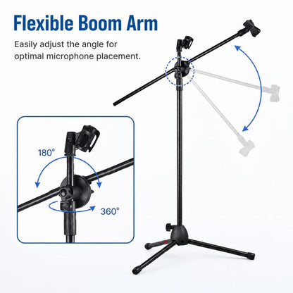 NB-107 Professional Dual Microphone Tripod Floor Stand, NB-107 Dual Microphone Floor Tripod Stand
