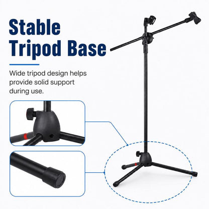 NB-107 Professional Dual Microphone Tripod Floor Stand, NB-107 Dual Microphone Floor Tripod Stand