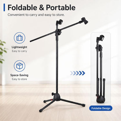 NB-107 Professional Dual Microphone Tripod Floor Stand, NB-107 Dual Microphone Floor Tripod Stand