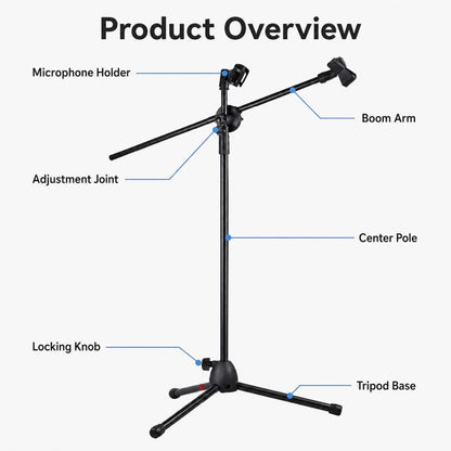 NB-107 Professional Dual Microphone Tripod Floor Stand, NB-107 Dual Microphone Floor Tripod Stand