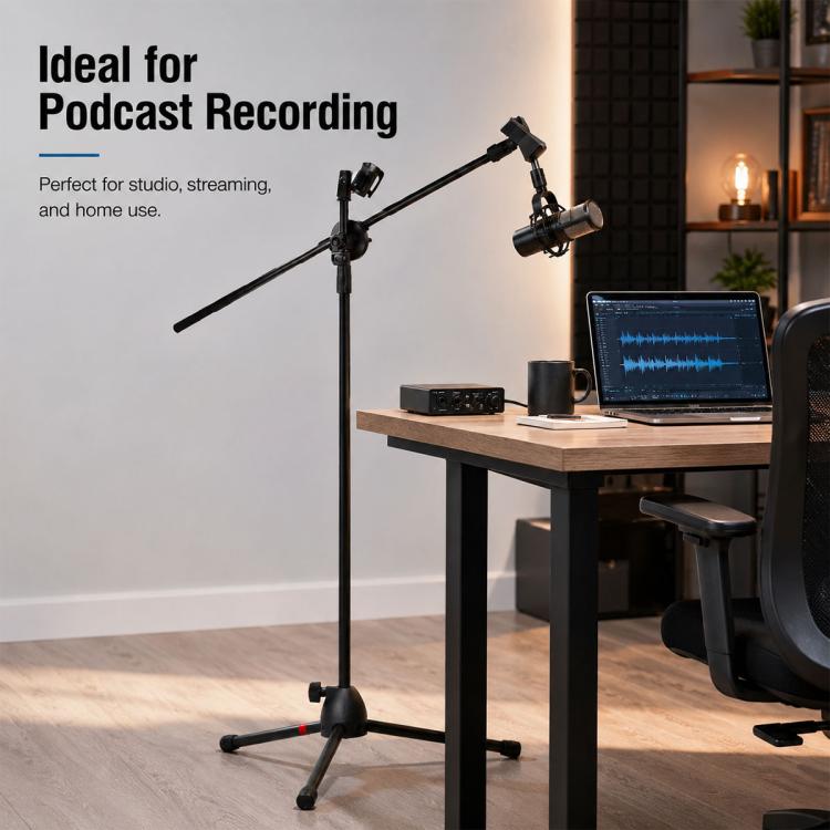 NB-107 Professional Dual Microphone Tripod Floor Stand, NB-107 Dual Microphone Floor Tripod Stand