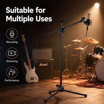NB-107 Professional Dual Microphone Tripod Floor Stand, NB-107 Dual Microphone Floor Tripod Stand