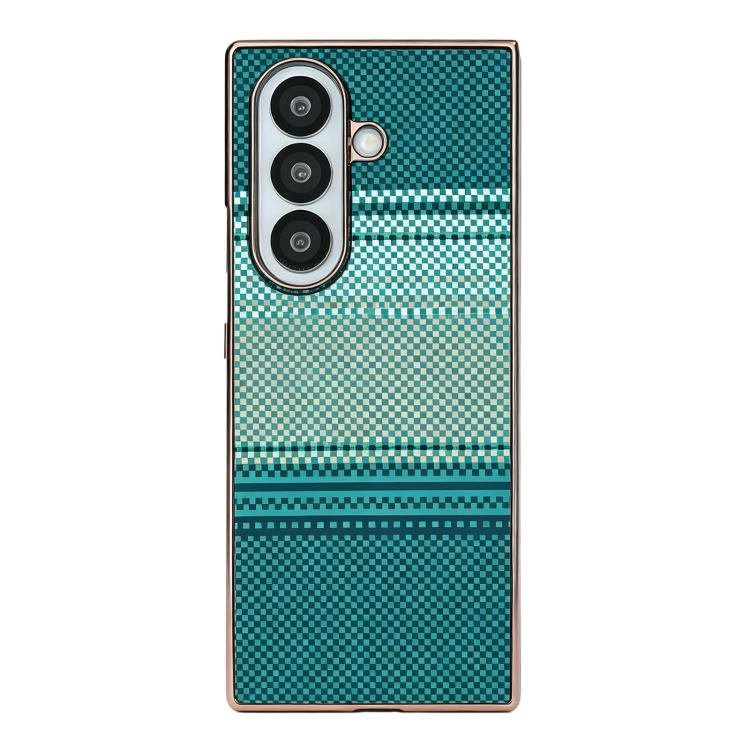 Rainbow Kevlar-Plaid Magnetic PC Integrated Film Phone Case, For Galaxy Z Fold8 Ultra 5G, For Galaxy Z Fold7 5G, For Galaxy Z Fold6 5G, For Galaxy Z Fold5, For Galaxy Z Fold4, For Galaxy Z Fold3 5G