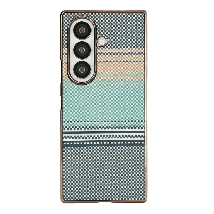 Rainbow Kevlar-Plaid Magnetic PC Integrated Film Phone Case, For Galaxy Z Fold8 Ultra 5G, For Galaxy Z Fold7 5G, For Galaxy Z Fold6 5G, For Galaxy Z Fold5, For Galaxy Z Fold4, For Galaxy Z Fold3 5G
