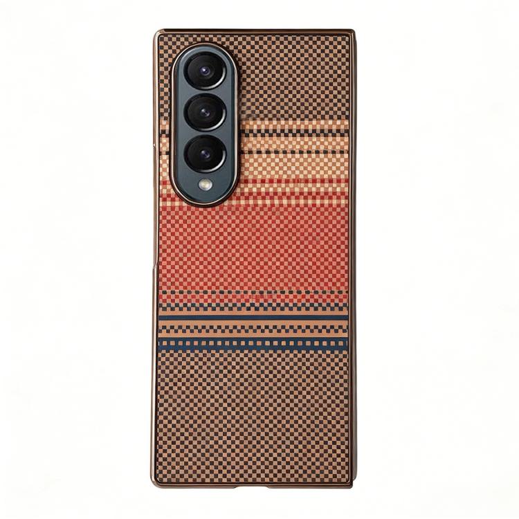 Rainbow Kevlar-Plaid Magnetic PC Integrated Film Phone Case, For Galaxy Z Fold8 Ultra 5G, For Galaxy Z Fold7 5G, For Galaxy Z Fold6 5G, For Galaxy Z Fold5, For Galaxy Z Fold4, For Galaxy Z Fold3 5G