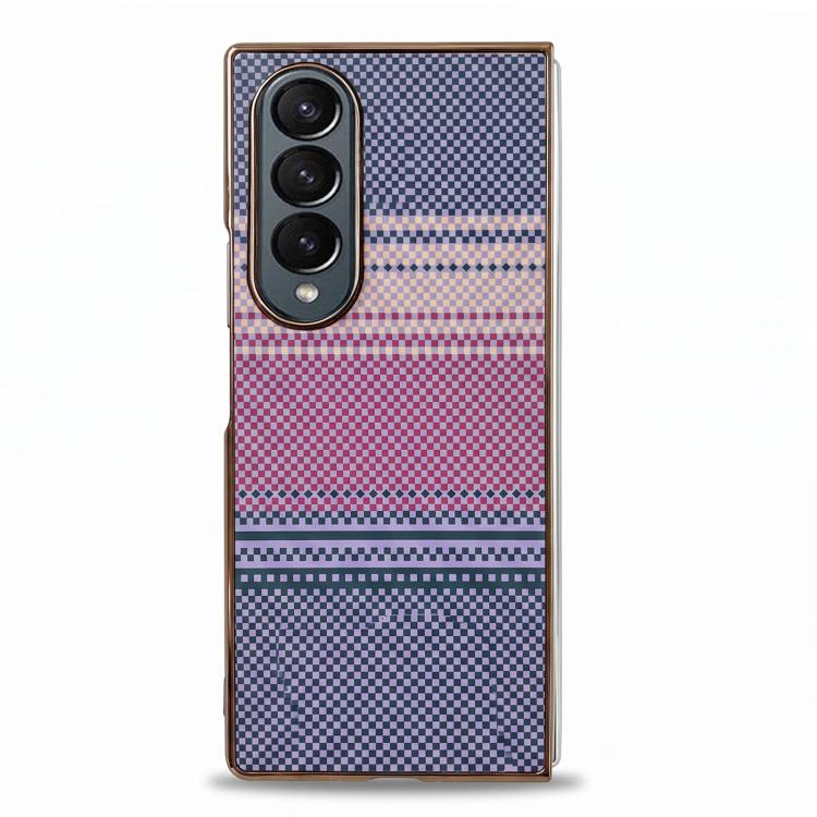 Rainbow Kevlar-Plaid Magnetic PC Integrated Film Phone Case, For Galaxy Z Fold8 Ultra 5G, For Galaxy Z Fold7 5G, For Galaxy Z Fold6 5G, For Galaxy Z Fold5, For Galaxy Z Fold4, For Galaxy Z Fold3 5G
