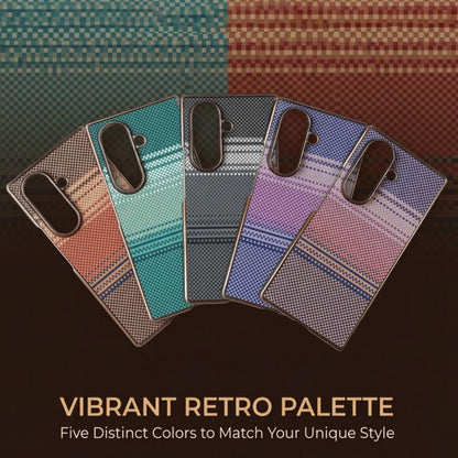 Rainbow Kevlar-Plaid Magnetic PC Integrated Film Phone Case, For Galaxy Z Fold8 Ultra 5G, For Galaxy Z Fold7 5G, For Galaxy Z Fold6 5G, For Galaxy Z Fold5, For Galaxy Z Fold4, For Galaxy Z Fold3 5G