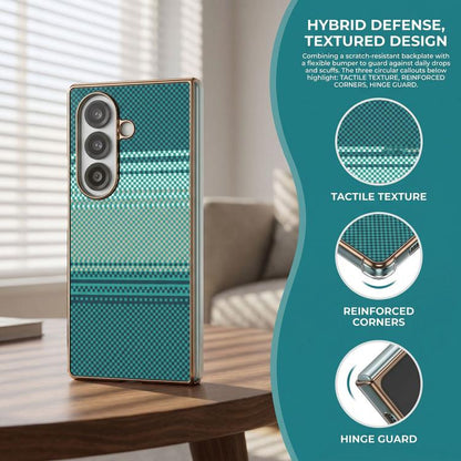 Rainbow Kevlar-Plaid Magnetic PC Integrated Film Phone Case, For Galaxy Z Fold8 Ultra 5G, For Galaxy Z Fold7 5G, For Galaxy Z Fold6 5G, For Galaxy Z Fold5, For Galaxy Z Fold4, For Galaxy Z Fold3 5G