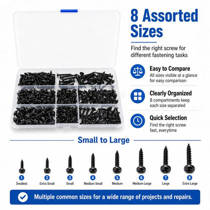 340 PCS / Set Phillips Self-tapping Screw, 340 PCS / Set