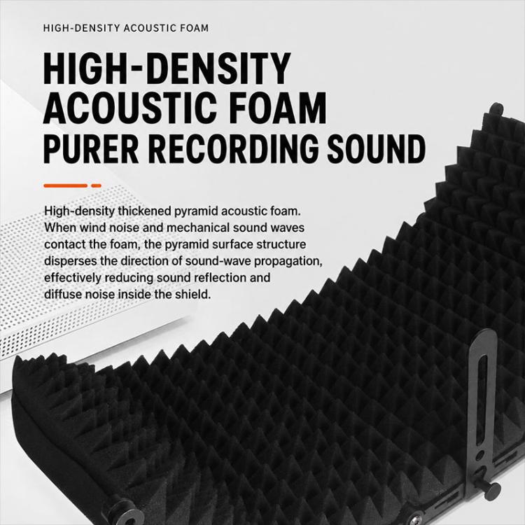 M5P Foldable Five-Panel Microphone Isolation Shield with Phone Clip, Tripod, Pop Filter Kit, M5P Isolation Shield+Phone Clip+Tripod+Pop Filter