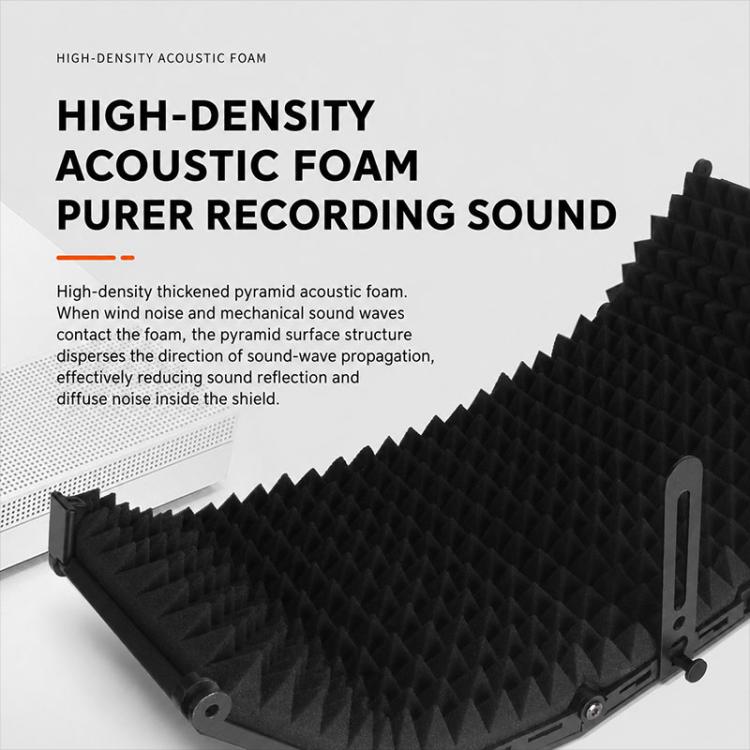 M3 Foldable Three-Panel Metal Casing Microphone Isolation Shield, M3 Metal Casing Isolation Shield