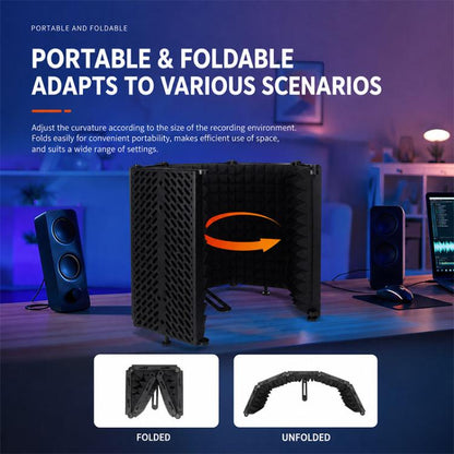 M5 Foldable Five-Panel Metal Casing Microphone Isolation Shield, M5 Metal Casing Isolation Shield