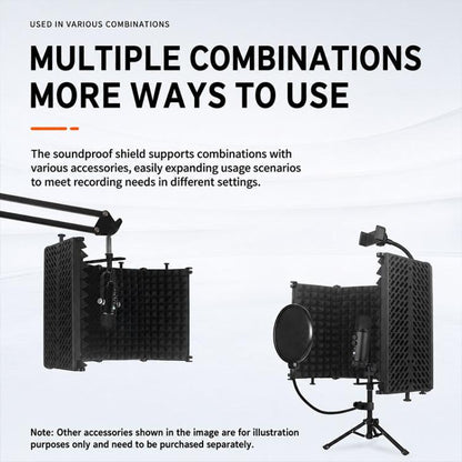 M5 Foldable Five-Panel Metal Casing Microphone Isolation Shield, M5 Metal Casing Isolation Shield