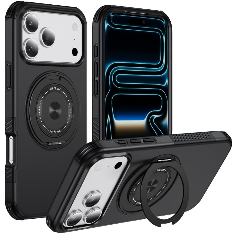 Magnetic 360 Rotating Holder Phone Case, For iPhone 18 Pro, For iPhone 18 Pro Max, For iPhone 17 Pro Max, For iPhone 17 Pro