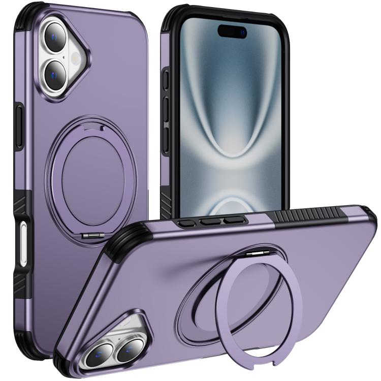 Magnetic 360 Rotating Holder Phone Case, For iPhone 18 Pro, For iPhone 18 Pro Max, For iPhone 17e / 16e, For iPhone 17 Pro Max, For iPhone 17 Pro, For iPhone 17, For iPhone 16 Pro Max, For iPhone 16 Pro, For iPhone 16 Plus