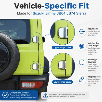 Door Hinges Protective Cover for JIMNY JB64 / JB74, Hinges Protective Cover (Silver), Hinges Protective Cover (Carbon Fiber Texture)