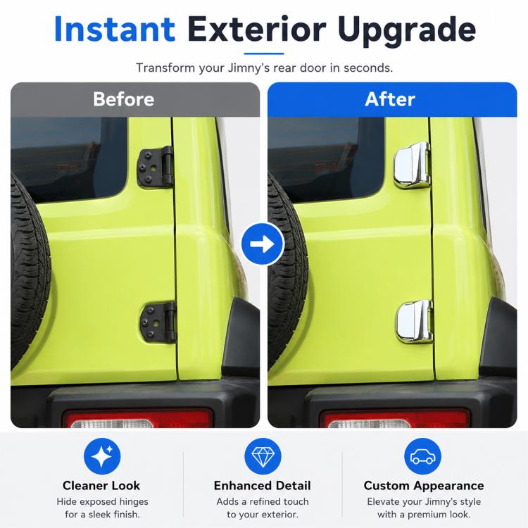 Door Hinges Protective Cover for JIMNY JB64 / JB74, Hinges Protective Cover (Silver), Hinges Protective Cover (Carbon Fiber Texture)