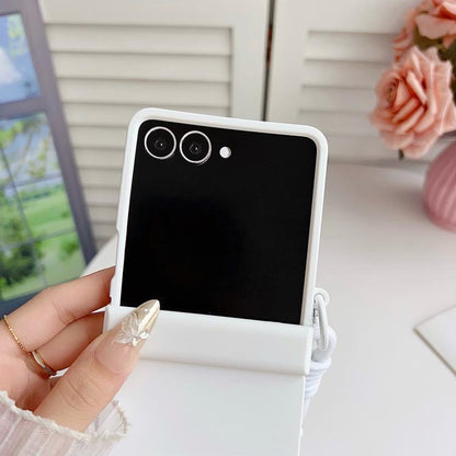 Gradient PC Skin Feel Side Clip Holder Phone Case with Wrist Strap, For Galaxy Z Flip8 5G