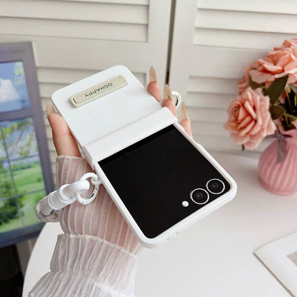 Gradient PC Skin Feel Side Clip Holder Phone Case with Wrist Strap, For Galaxy Z Flip8 5G