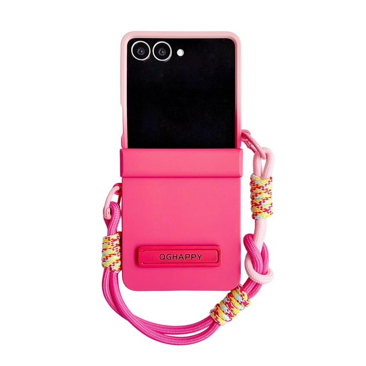 Gradient PC Skin Feel Side Clip Holder Phone Case with Wrist Strap, For Galaxy Z Flip8 5G