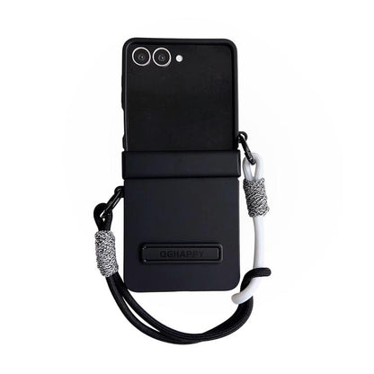 Gradient PC Skin Feel Side Clip Holder Phone Case with Wrist Strap, For Galaxy Z Flip8 5G