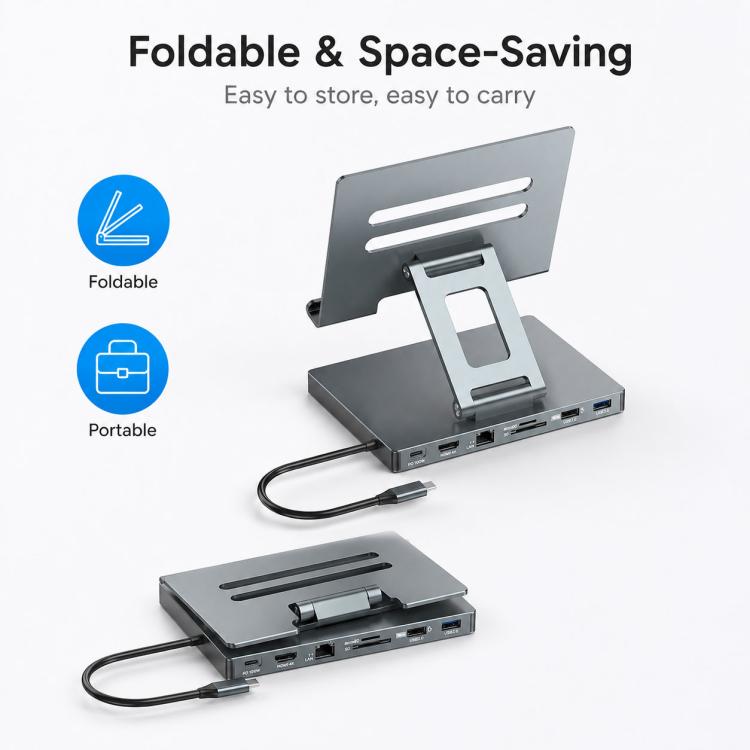Blueendless ST706 7 in 1 4K 30Hz Multifunctional Docking Station Tablet Holder, ST706