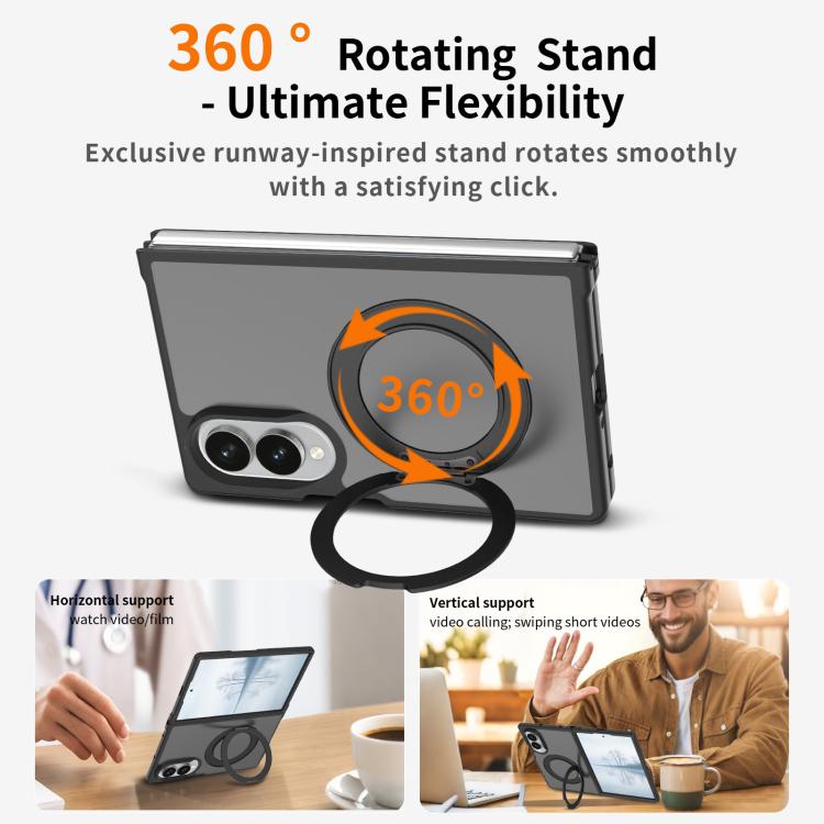 Skin Feel Rotating Holder Magnetic Phone Case, For Galaxy Z Fold8 5G, For Galaxy Z Fold8 Ultra 5G