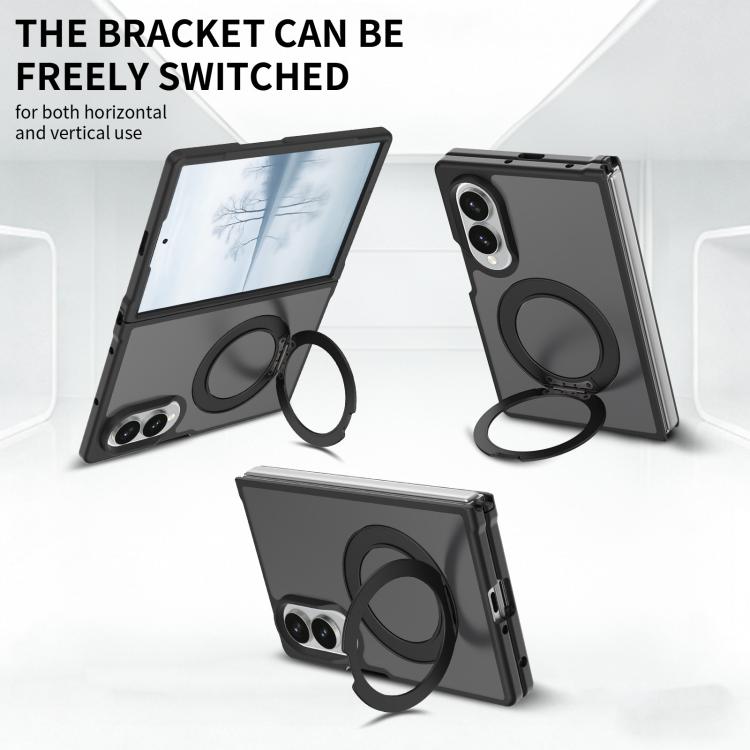 Skin Feel Rotating Holder Magnetic Phone Case, For Galaxy Z Fold8 5G, For Galaxy Z Fold8 Ultra 5G