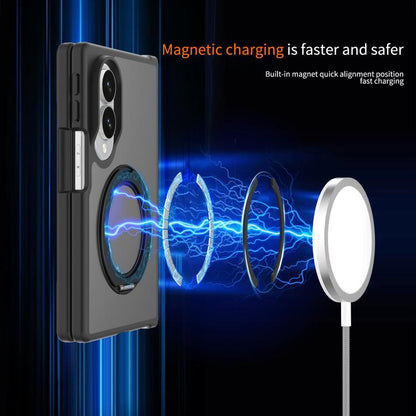 Skin Feel Rotating Holder Magnetic Phone Case, For Galaxy Z Fold8 5G, For Galaxy Z Fold8 Ultra 5G