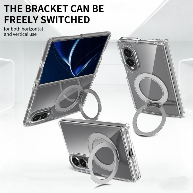 Scratch-proof Transparent Rotating Holder Magnetic Phone Case, For Galaxy Z Fold8 5G, For Galaxy Z Fold8 Ultra 5G, For Galaxy Z Flip8 5G