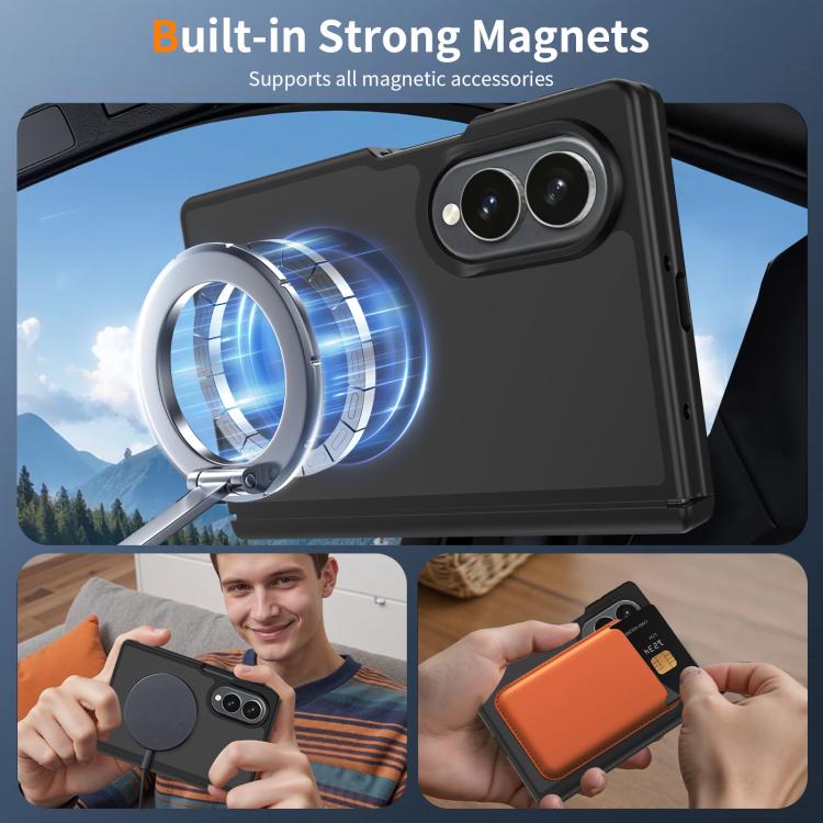 Skin Feel TPU Hybrid PC Magnetic Phone Case with Hinge Cover, For Galaxy Z Fold8 5G, For Galaxy Z Fold8 Ultra 5G, For Galaxy Z Flip8 5G