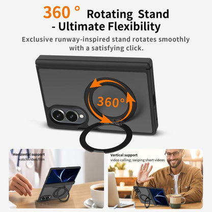Skin Feel Rotating Holder Magnetic Phone Case with Hinge Cover, For Galaxy Z Fold8 5G, For Galaxy Z Fold8 Ultra 5G, For Galaxy Z Flip8 5G
